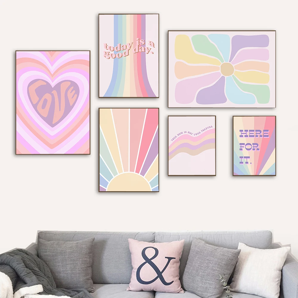 Retro Vibes Love Heart Posters and Prints Aesthetic Quote Wall Art Picture Rainbow Canvas Painting for Living Room Home Decor
Retro Vibes Love Heart Posters and Prints Aesthetic Quote Wall Art Picture Rainbow Canvas Painting for Living Room Home Decor