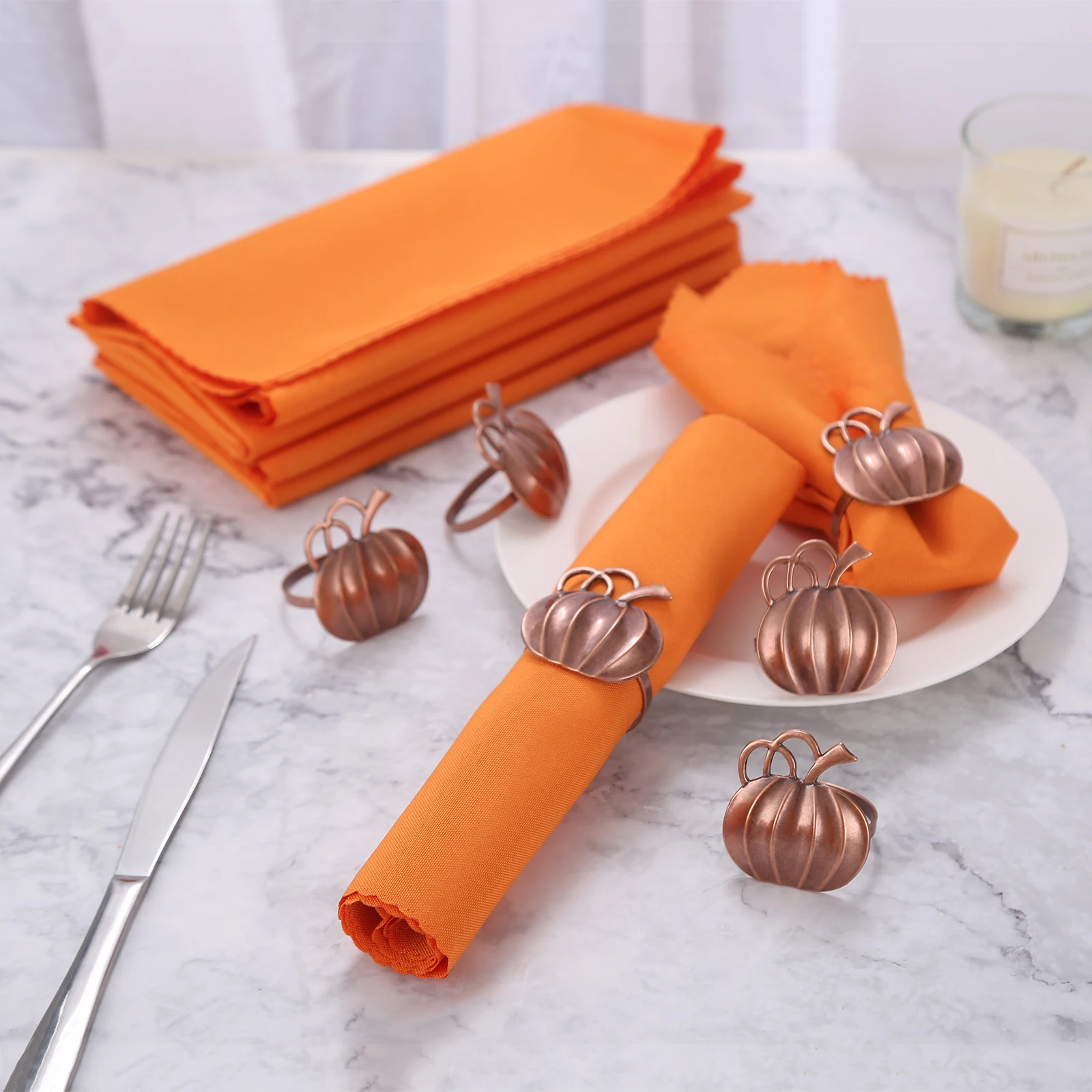 6Pcs Napkins Rings With Cloth Napkins Orange/Champagne Cloth Napkins Holder For Wedding Ceremony Party Supplies Table Decor
6Pcs Napkins Rings With Cloth Napkins Orange/Champagne Cloth Napkins Holder For Wedding Ceremony Party Supplies Table Decor