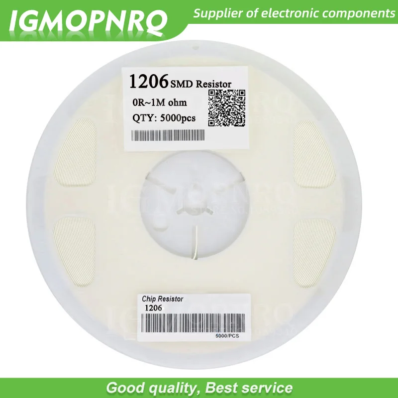 1Reel 5000PCS 1206 0R ~ 10M SMD resistor 1/2W 0 1 10 100 150 220 330 ohm 1K 2.2K 10K 100K 0R 1R 10R 100R 150R 220R 330R ohm
1Reel 5000PCS 1206 0R ~ 10M SMD resistor 1/2W 0 1 10 100 150 220 330 ohm 1K 2.2K 10K 100K 0R 1R 10R 100R 150R 220R 330R ohm