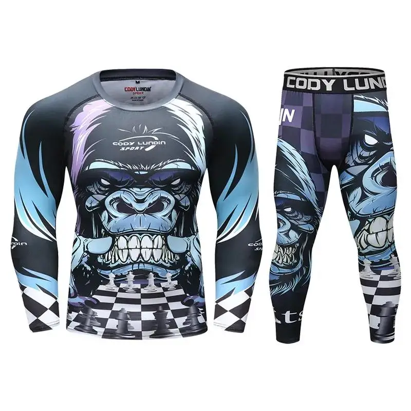 2 Pieces Muay Thai Men MMA Kickboxing Sport Suit Men's MMA BJJ Rashguard T Shirts Rash Guard Fitness Tracksuit Boxing Jersey Set
2 Pieces Muay Thai Men MMA Kickboxing Sport Suit Men's MMA BJJ Rashguard T Shirts Rash Guard Fitness Tracksuit Boxing Jersey Set