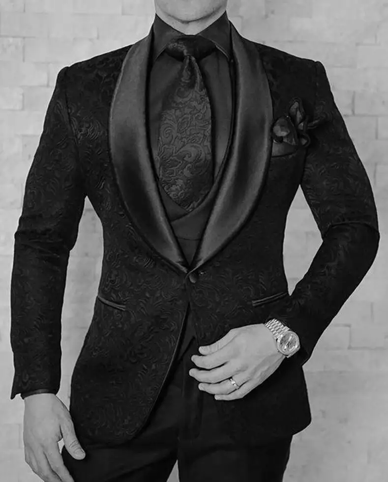 New Fashion One Button Black Paisley Groom Tuxedos Shawl Lapel Groomsmen Best Man Suits Mens Wedding Suits(Jacket+Pants+Vest+Tie
New Fashion One Button Black Paisley Groom Tuxedos Shawl Lapel Groomsmen Best Man Suits Mens Wedding Suits(Jacket+Pants+Vest+Tie