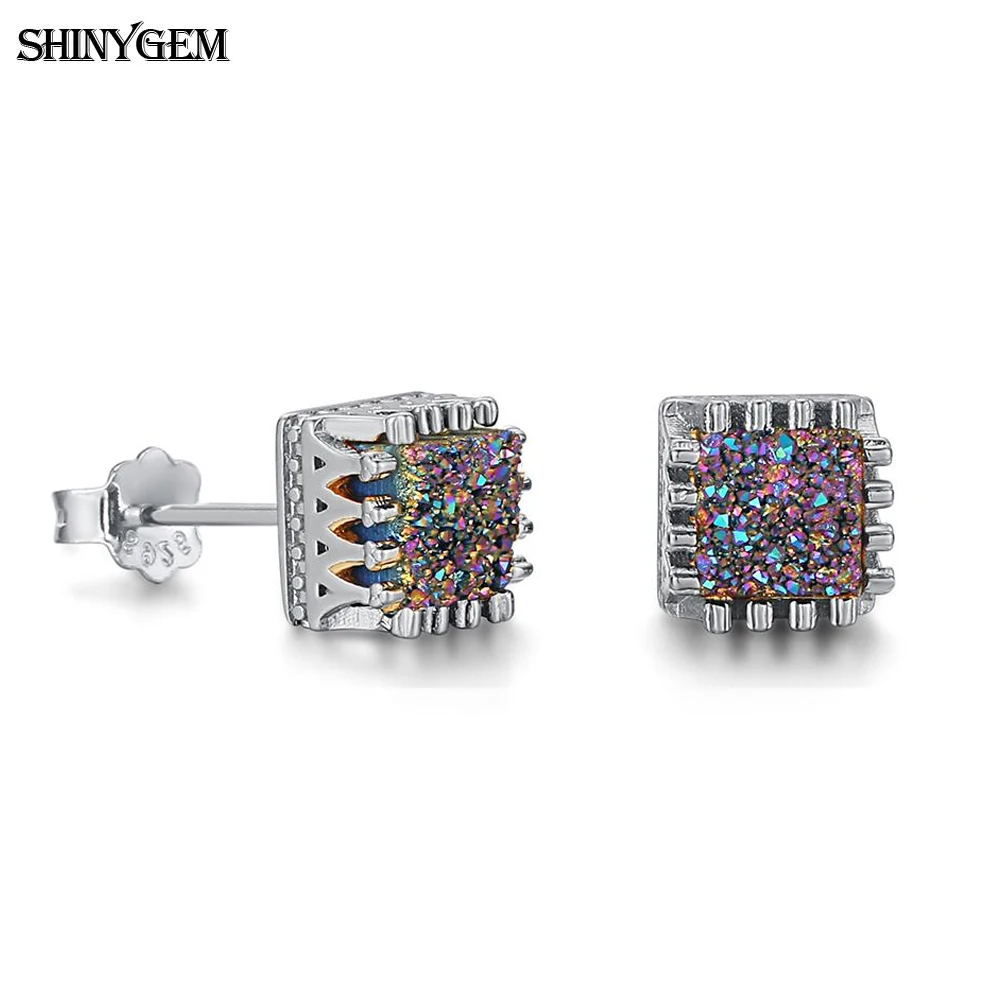 ShinyGem 2020 Trendy Women Square crown Earrings Jewelry Natural Sparkly Crystal Druzy Stud Shape Earrings Gifts For Female
ShinyGem 2020 Trendy Women Square crown Earrings Jewelry Natural Sparkly Crystal Druzy Stud Shape Earrings Gifts For Female