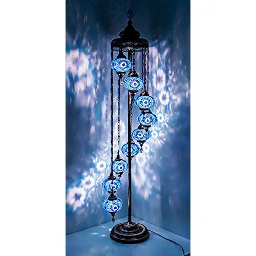LaModaHome - Turkish Mosaic Globe Floor Lamp - 9 Big Globe English Lamp, moroccan Boho Floor Lamp (Blue Floor Lamp)
LaModaHome - Turkish Mosaic Globe Floor Lamp - 9 Big Globe English Lamp, moroccan Boho Floor Lamp (Blue Floor Lamp)