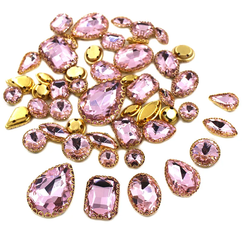 Wedding Decoration 50pcs/bag Mixed shape Pink Diy Trim Crystal Stone Gold Lace Claw Rhinestone Sew on Clothes/Shoe/Dress
Wedding Decoration 50pcs/bag Mixed shape Pink Diy Trim Crystal Stone Gold Lace Claw Rhinestone Sew on Clothes/Shoe/Dress