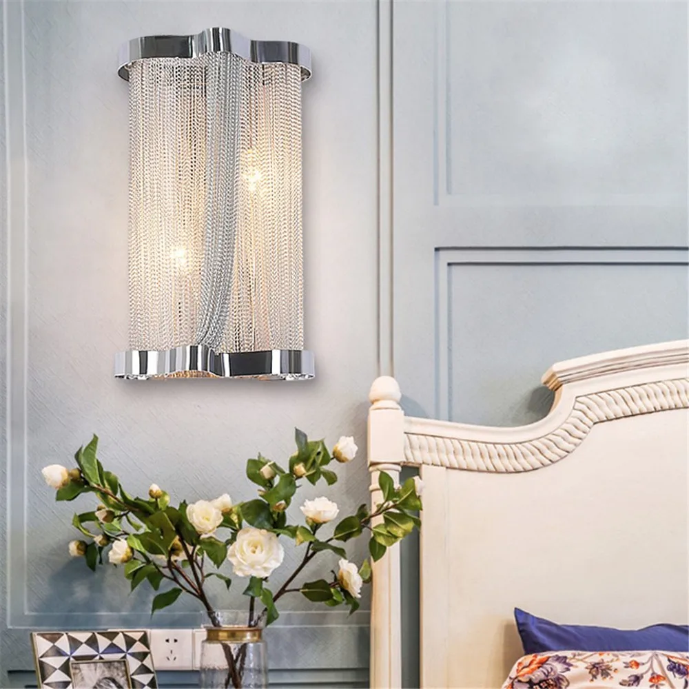 Modern Aluminum Chain Wall Lamps Engineering Design Luxury Chain Tassel Aluminum Chain Wall Lamps Bedside Wall Lights
Modern Aluminum Chain Wall Lamps Engineering Design Luxury Chain Tassel Aluminum Chain Wall Lamps Bedside Wall Lights