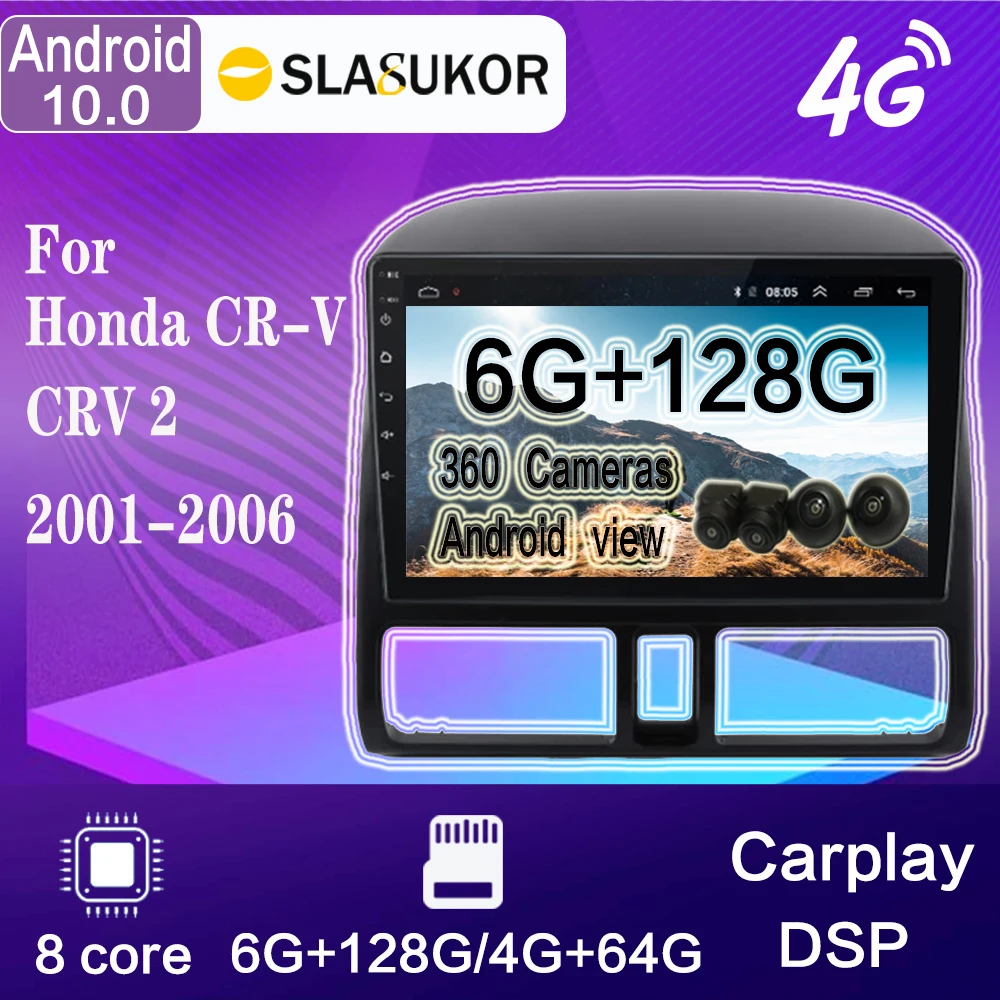 For Honda CR-V CRV 2 2001-2006 Android 10 Car radio Stereo Receiver Multimedia Video Player Navigation GPS CarPlay Android AUTO
For Honda CR-V CRV 2 2001-2006 Android 10 Car radio Stereo Receiver Multimedia Video Player Navigation GPS CarPlay Android AUTO
