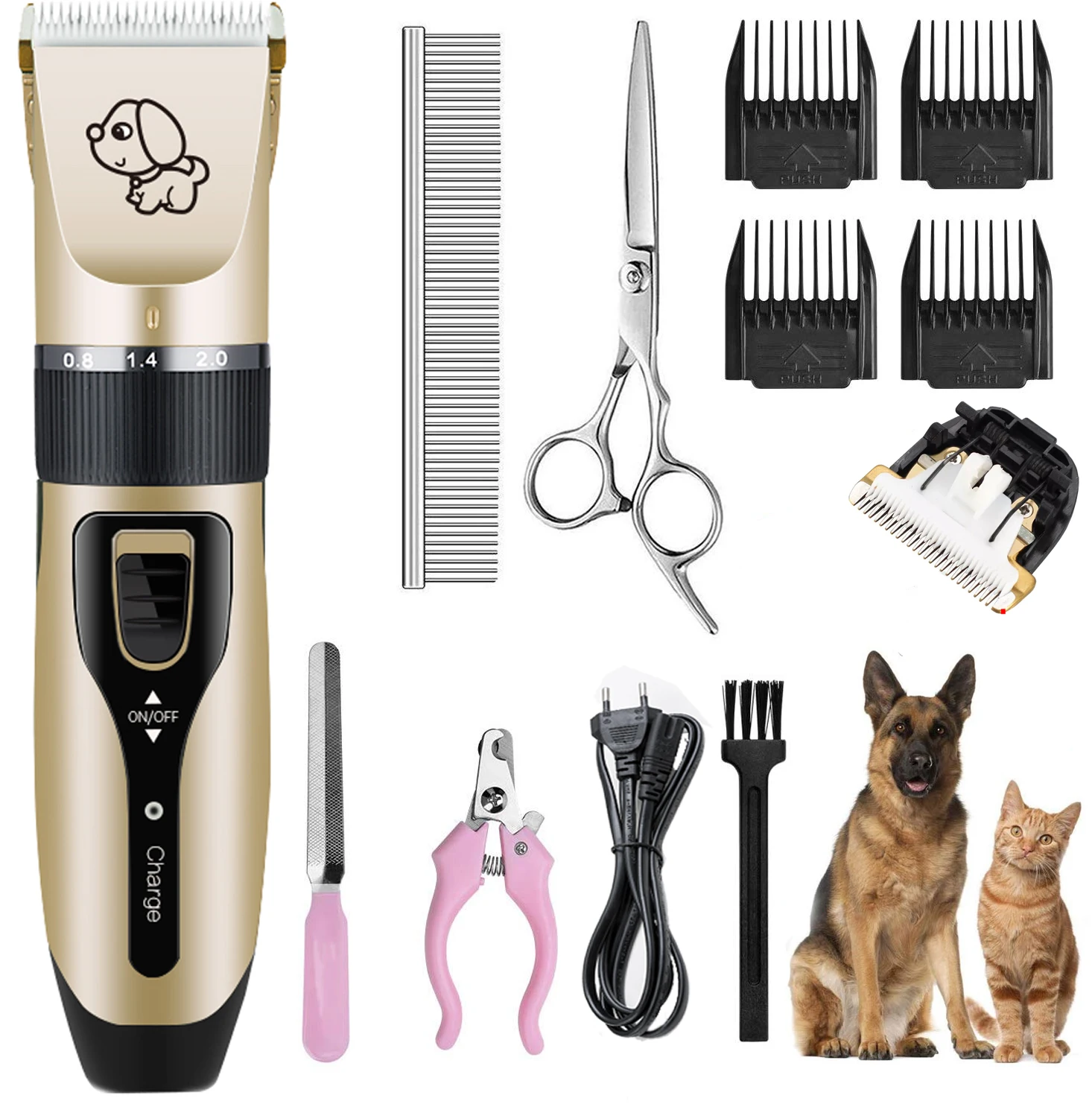 Rechargeable Low-noise Pet Hair Clipper Remover Cutter Grooming Cat Dog Trimmer Electrical Pets Hair Cut Machine
Rechargeable Low-noise Pet Hair Clipper Remover Cutter Grooming Cat Dog Trimmer Electrical Pets Hair Cut Machine