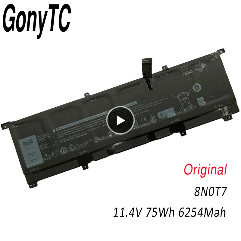 Original 8N0T7 P73F Laptop Battery For DELL Precision 5530 2-in-1 XPS 15 9575 2-in-1 Series Notebook TMFYT 75Wh
Original 8N0T7 P73F Laptop Battery For DELL Precision 5530 2-in-1 XPS 15 9575 2-in-1 Series Notebook TMFYT 75Wh