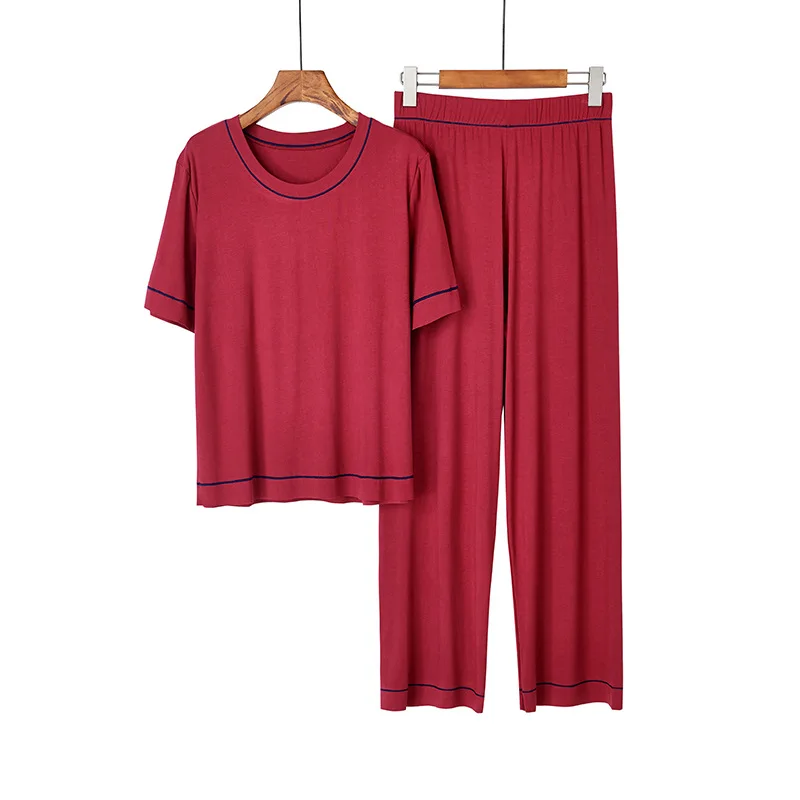 Pure Cotton Pajamas Female Spring And Summer Round Neck Loose Comfortable Short Sleeve Trousers Home Sleepwear Solid Color
Pure Cotton Pajamas Female Spring And Summer Round Neck Loose Comfortable Short Sleeve Trousers Home Sleepwear Solid Color