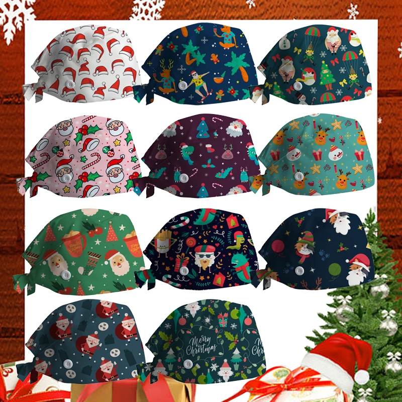 Unisex Scrubs Cap Cotton Adjustable Nursing Hat Christmas Print Pet Groomin Beauty Salon Nursing Clinic Women Working Caps
Unisex Scrubs Cap Cotton Adjustable Nursing Hat Christmas Print Pet Groomin Beauty Salon Nursing Clinic Women Working Caps