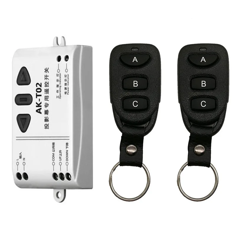 AK-T02 220V Wireless Remote Control Front Controller for Electric Projector Screens Electric Curtains/Tower garage door
AK-T02 220V Wireless Remote Control Front Controller for Electric Projector Screens Electric Curtains/Tower garage door