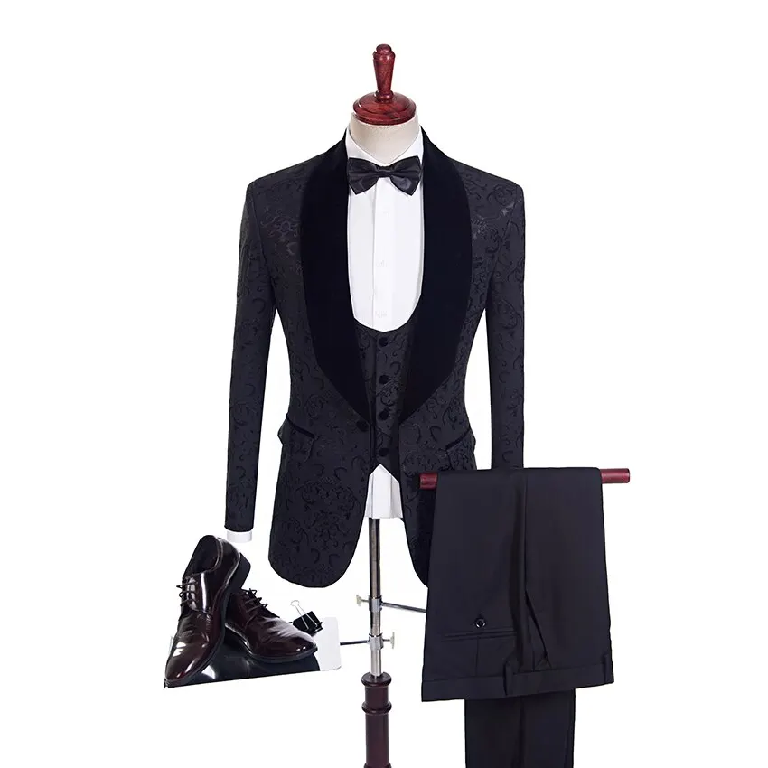 Latest Coat Pant Designs Black Jacquard 3 Piece Men Suits For Wedding Slim Fit Tailor-Made Groom Prom Tuxedo Best Man Blazer
Latest Coat Pant Designs Black Jacquard 3 Piece Men Suits For Wedding Slim Fit Tailor-Made Groom Prom Tuxedo Best Man Blazer