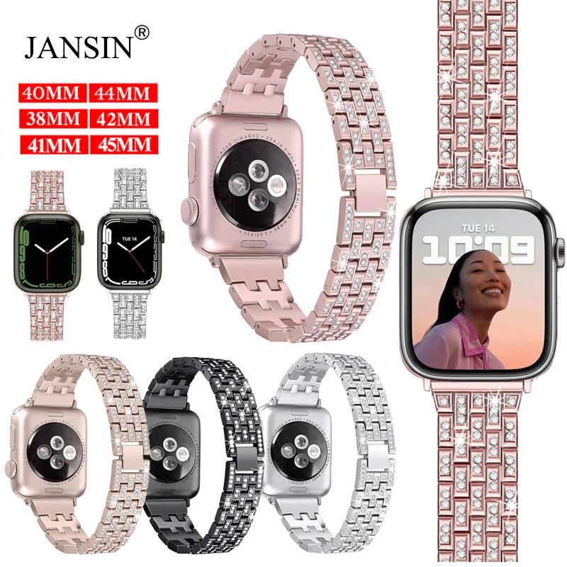 Diamond Band For Apple Watch 41mm 45mm 42mm 38mm Women Bracelet Correa For Apple Watch Series 976 5 SE 40mm 44mm Wristband Strap
Diamond Band For Apple Watch 41mm 45mm 42mm 38mm Women Bracelet Correa For Apple Watch Series 976 5 SE 40mm 44mm Wristband Strap