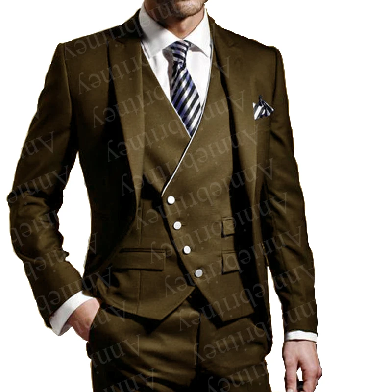 Vintage Knaki Men Tuxedos Custom Made Peak Lapel Slim Fit 3 Piece Set Wedding Party Formal Grooms Blazer
Vintage Knaki Men Tuxedos Custom Made Peak Lapel Slim Fit 3 Piece Set Wedding Party Formal Grooms Blazer