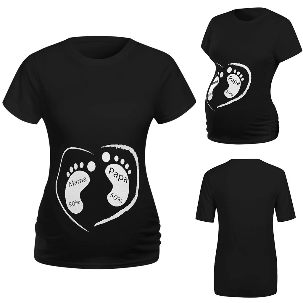 Black Baby Foot Plus-size Summer Print Maternity Clothing Short Sleeve Pregnant Tops Women Soft Slim Casual Maternity T-shirt
Black Baby Foot Plus-size Summer Print Maternity Clothing Short Sleeve Pregnant Tops Women Soft Slim Casual Maternity T-shirt