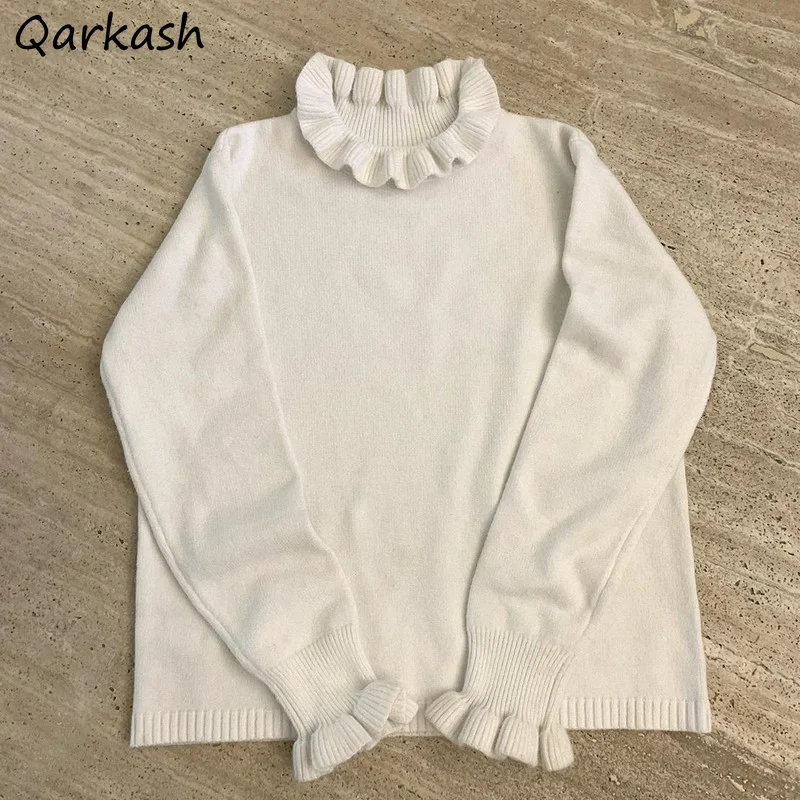 Sweaters Women Japanese Style Slim Leisure Ruffles Cute Sweet Kawaii College Solid Chic Girls Sweater All-match Ulzzang Simple
Sweaters Women Japanese Style Slim Leisure Ruffles Cute Sweet Kawaii College Solid Chic Girls Sweater All-match Ulzzang Simple