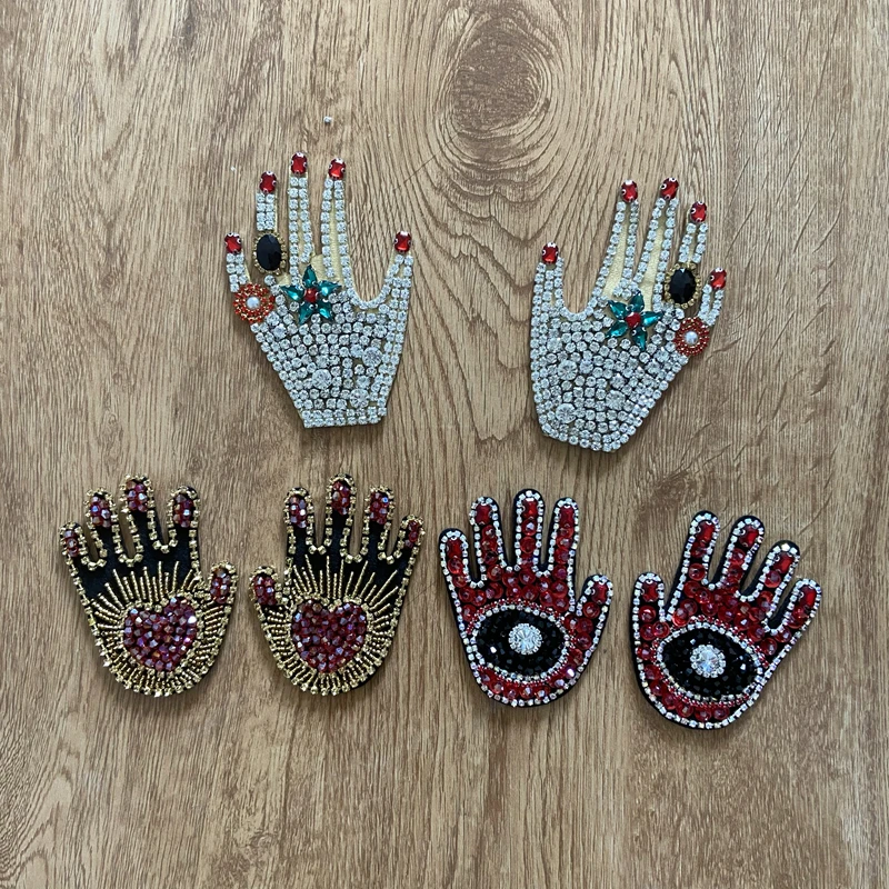 New Arrival 1 Set Handmade 3D Rhinestones Beaded Hands Patches for Shoes Clothes DIY Palm Sew on Patch
New Arrival 1 Set Handmade 3D Rhinestones Beaded Hands Patches for Shoes Clothes DIY Palm Sew on Patch