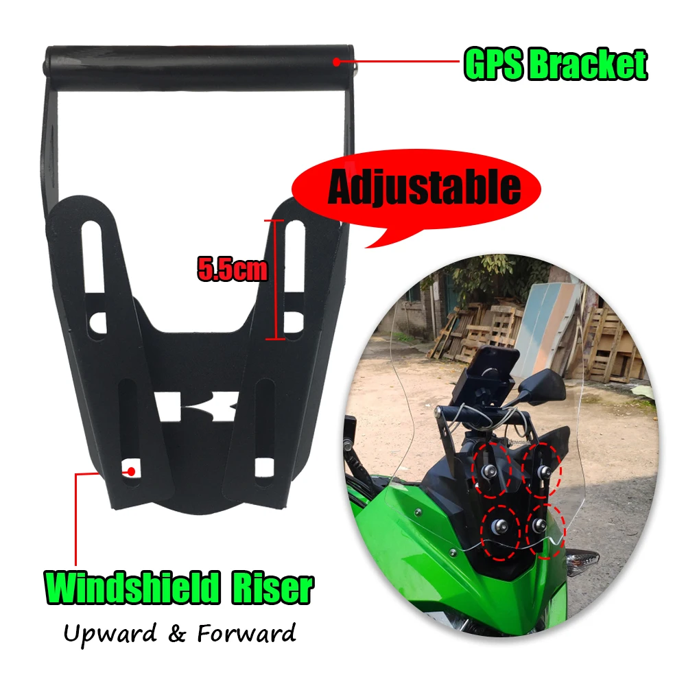 For VERSYS X300 X 300 Versys-X 300 Motorcycle Accessories Modified Navigation Bracket GPS Phone Windshield Riser 2017-2023
For VERSYS X300 X 300 Versys-X 300 Motorcycle Accessories Modified Navigation Bracket GPS Phone Windshield Riser 2017-2023