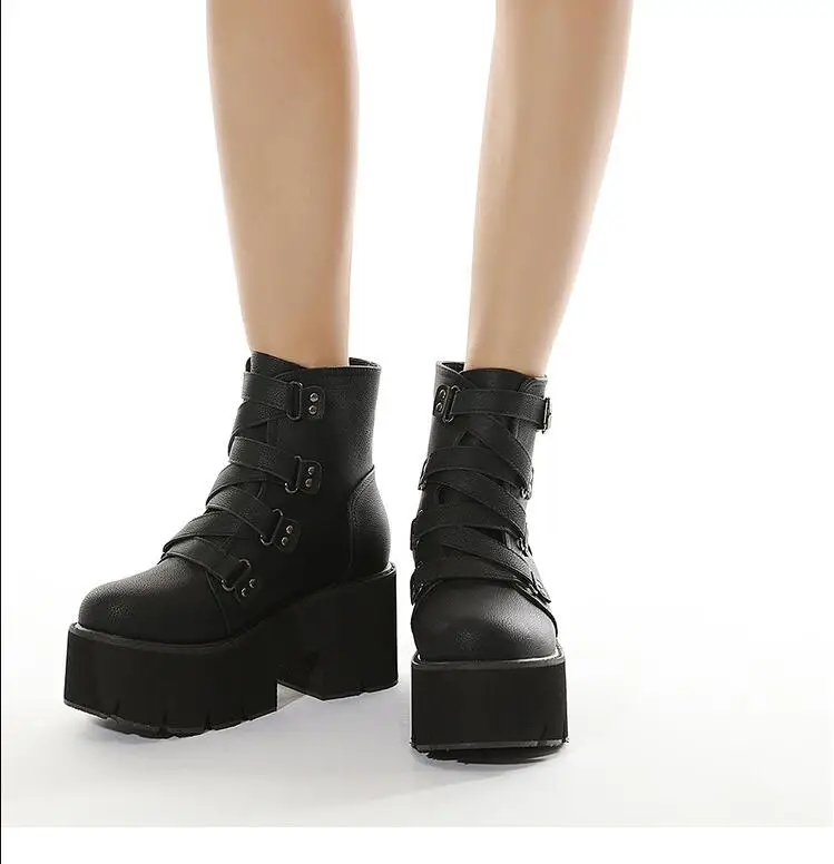 Spring Autumn Ankle Boots Women Platform Boots Rubber Sole Buckle Black Leather Sexy High Heels Shoes Woman Comfortable Shoes
Spring Autumn Ankle Boots Women Platform Boots Rubber Sole Buckle Black Leather Sexy High Heels Shoes Woman Comfortable Shoes