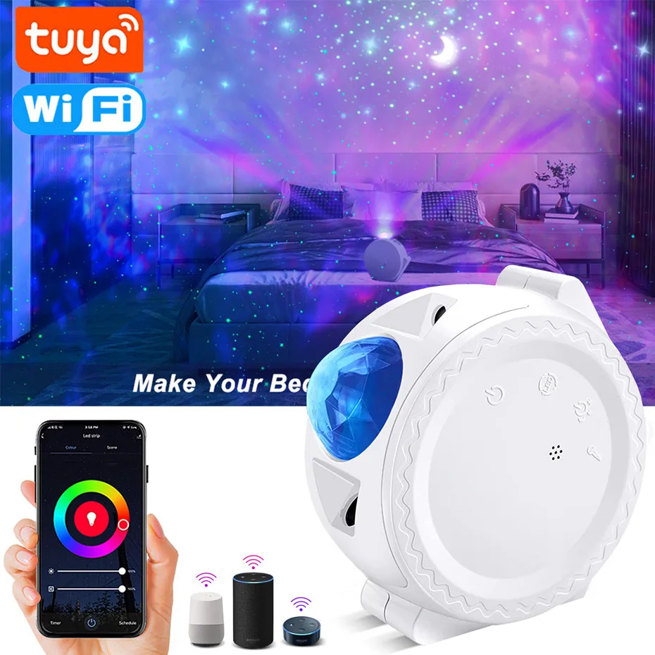 Tuya Smart LED Night Light Moon Starry Sky Galaxy Projector Lamp Voice Music Control Bedroom Decoration With Alexa For Kid Gift
Tuya Smart LED Night Light Moon Starry Sky Galaxy Projector Lamp Voice Music Control Bedroom Decoration With Alexa For Kid Gift