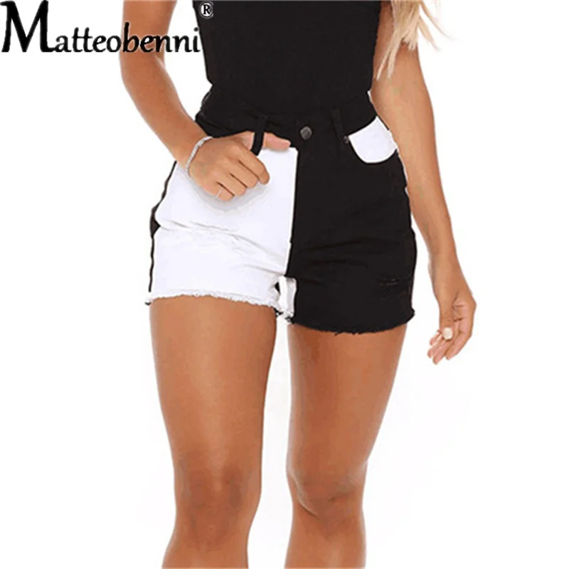 Summer Woman Street Denim Shorts Fashion High Waist Ripped Black White Color Contrast Casual Sexy Female Jeans Shorts
Summer Woman Street Denim Shorts Fashion High Waist Ripped Black White Color Contrast Casual Sexy Female Jeans Shorts
