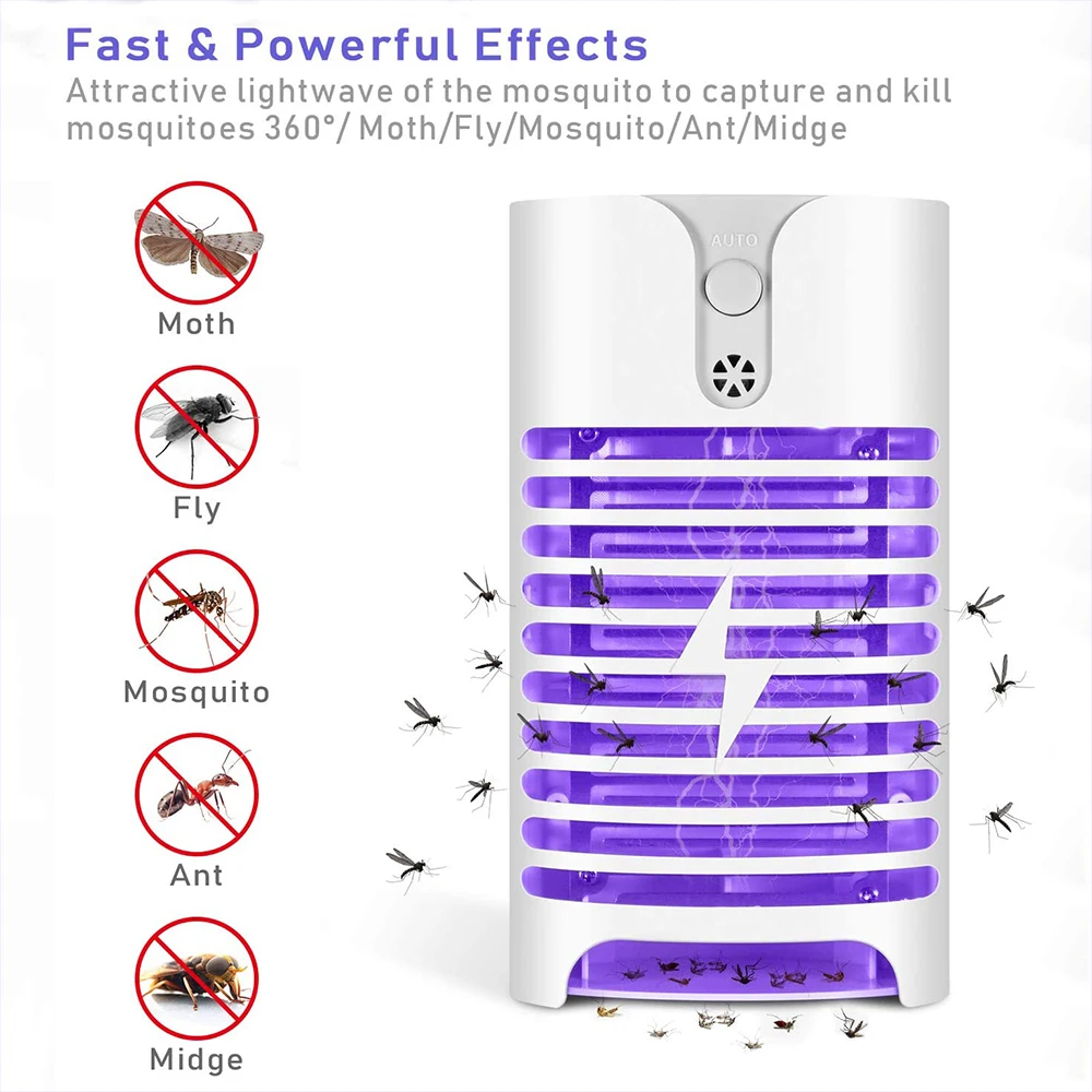 Electric Mosquito Lamp Anti Fly Moth Bug Insect Trap Lamp No Radiation Pest Kill EU/US/UK Plug
Electric Mosquito Lamp Anti Fly Moth Bug Insect Trap Lamp No Radiation Pest Kill EU/US/UK Plug
