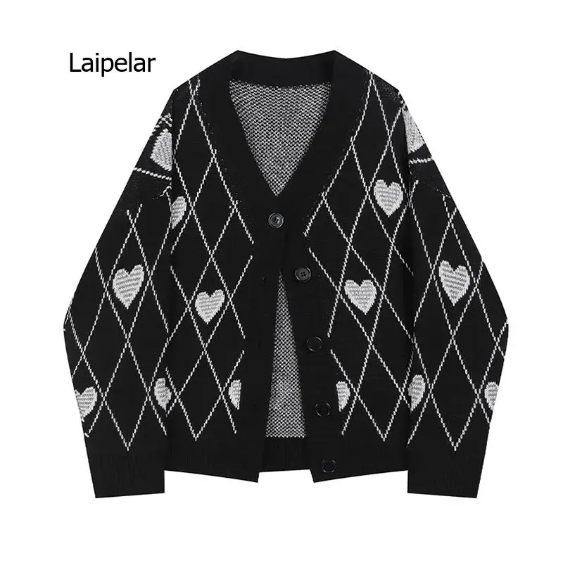 Gothic style fashion oversized black cardigan for women long sleeve V-neck sweater harajuku loose vintage knit tops coat
Gothic style fashion oversized black cardigan for women long sleeve V-neck sweater harajuku loose vintage knit tops coat