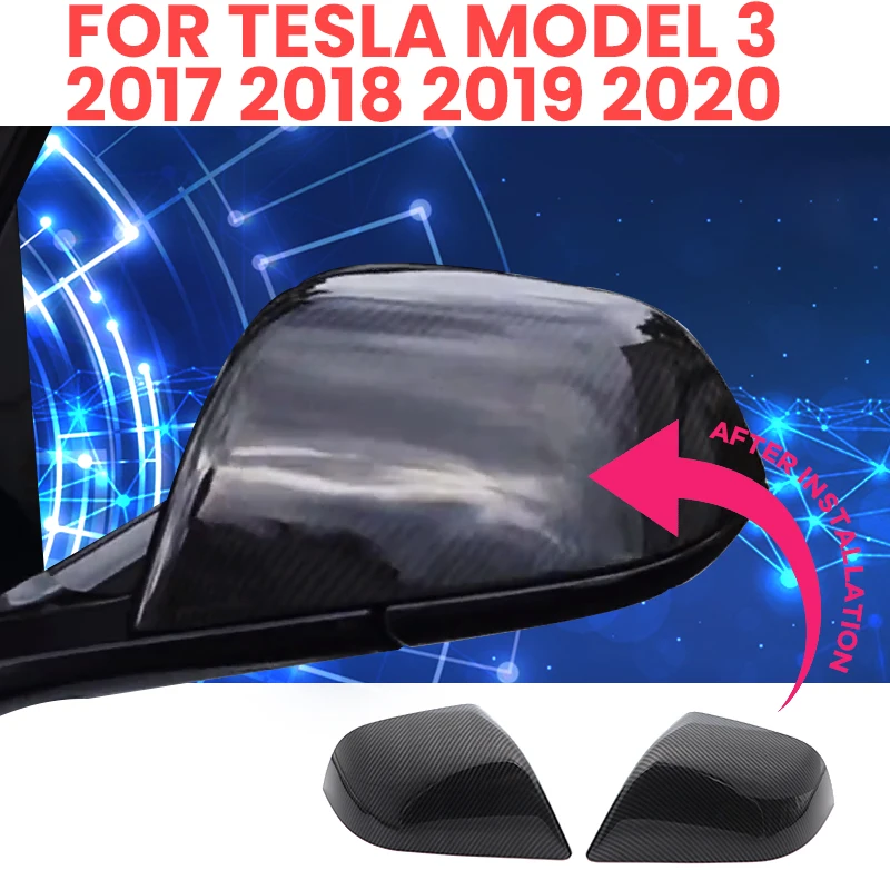 side High quality car styling trim Rearview Mirror Cover caps for Tesla Model 3 Model3 Tesla M3 17-21 Carbon Fiber Pattern
side High quality car styling trim Rearview Mirror Cover caps for Tesla Model 3 Model3 Tesla M3 17-21 Carbon Fiber Pattern
