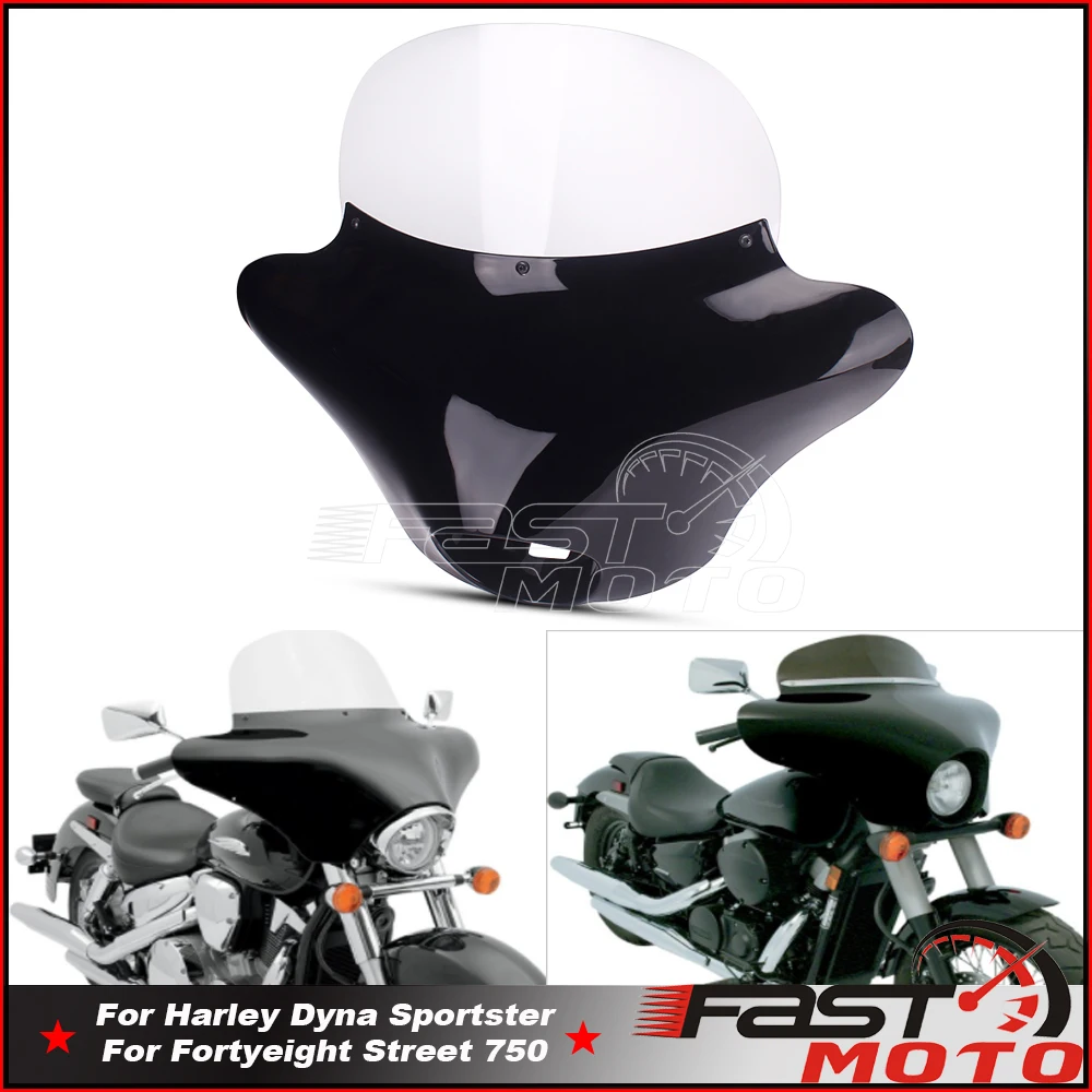 Gloss Black Batwing Fairing Headlight Fairing 10" Clear Airflow Windshield For Harley Dyna Sportster Fortyeight Street 750 XL883
Gloss Black Batwing Fairing Headlight Fairing 10" Clear Airflow Windshield For Harley Dyna Sportster Fortyeight Street 750 XL883