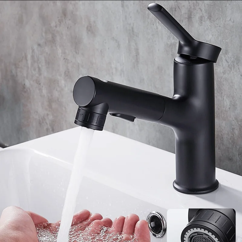Pipe Pull Faucet Bathroom Hot and Cold Heightening Rotating Faucet Bathroom Black Pull Basin Faucet Bathtub Faucet Basin Faucet
Pipe Pull Faucet Bathroom Hot and Cold Heightening Rotating Faucet Bathroom Black Pull Basin Faucet Bathtub Faucet Basin Faucet