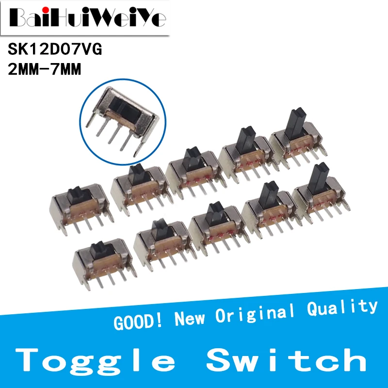 20PCS/LOT SK12D07 PH 2/3/4/5/6/7mm Toggle switch 3Pin PCB 1P2T SPDT Slide Switch Handle High Miniature Toggle Switches
20PCS/LOT SK12D07 PH 2/3/4/5/6/7mm Toggle switch 3Pin PCB 1P2T SPDT Slide Switch Handle High Miniature Toggle Switches