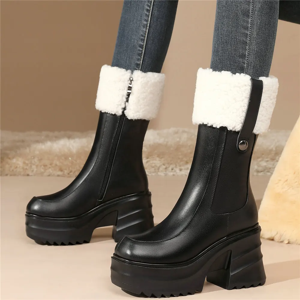 2022Winter Shoes Women Genuine Leather High Heel Motorcycle Boots Female High Top Round Toe Platform Pumps Warm Fur Casual Shoes
2022Winter Shoes Women Genuine Leather High Heel Motorcycle Boots Female High Top Round Toe Platform Pumps Warm Fur Casual Shoes