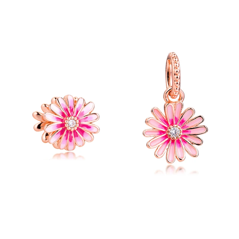 Pink Daisy Dangle Charm Set Rose Gold Accessories DIY Woman Fashion Beads For Jewelry Making Fits Original Bracelets
Pink Daisy Dangle Charm Set Rose Gold Accessories DIY Woman Fashion Beads For Jewelry Making Fits Original Bracelets