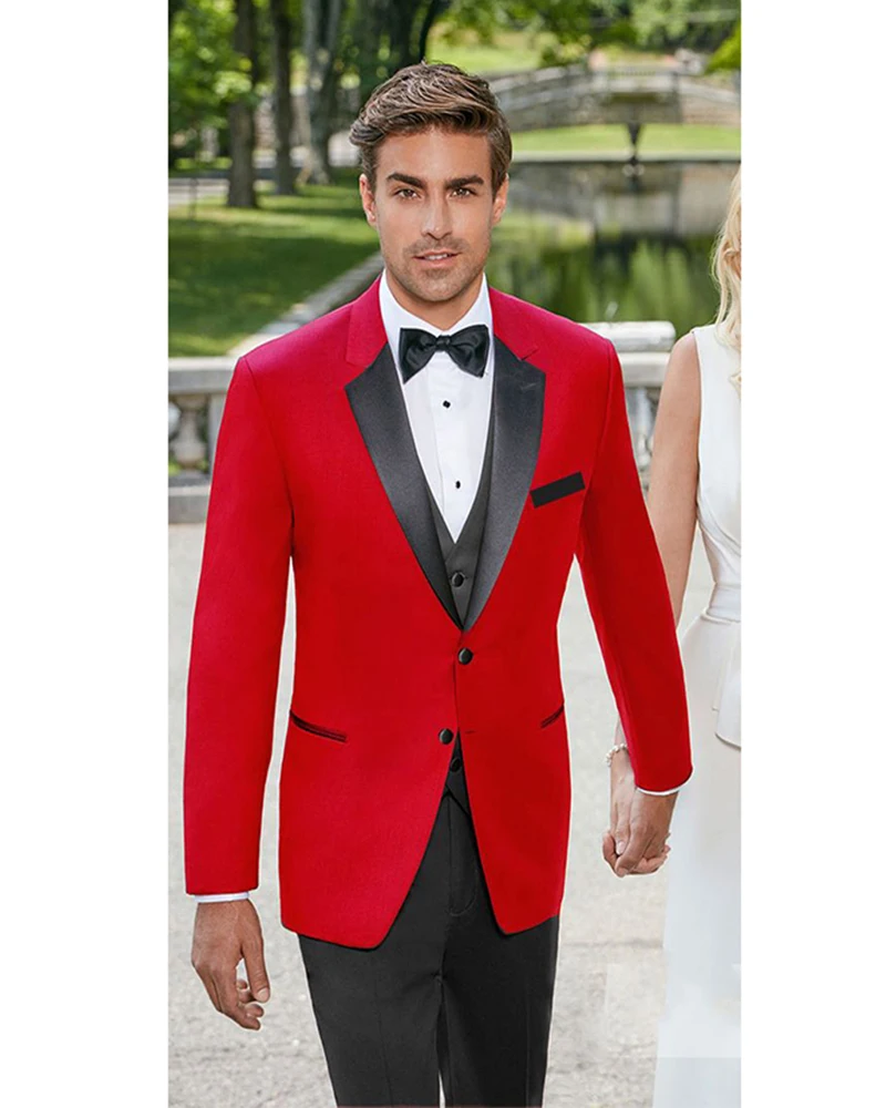 2022 Fashion Notched Lapel Red Men Blazer Black Trousers Wedding Dress Dinner Party Wear Business Suits(Jacket+Pants+Vest+Tie)
2022 Fashion Notched Lapel Red Men Blazer Black Trousers Wedding Dress Dinner Party Wear Business Suits(Jacket+Pants+Vest+Tie)