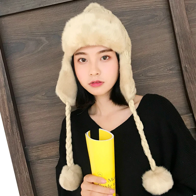 H3589 Women Ear Protection Bomber Hat Korean Winter Wool Knitted Cap Student Sweet Cute Warm Plush Thickened Casual Fashion Hats
H3589 Women Ear Protection Bomber Hat Korean Winter Wool Knitted Cap Student Sweet Cute Warm Plush Thickened Casual Fashion Hats
