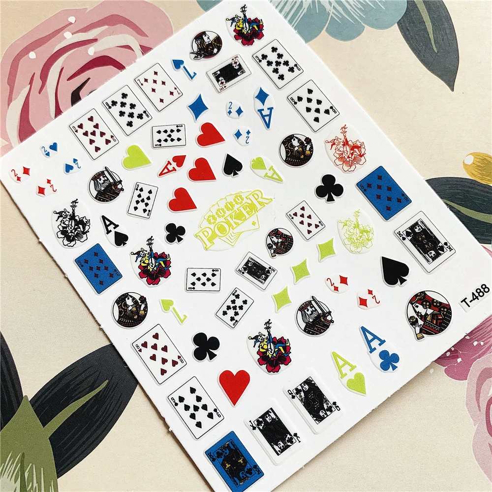 T-488 T-485 J Q K Playing Cards-Heart of Hearts 3D Back glue Nail decal Nail sticker Nail decoration Nail art
T-488 T-485 J Q K Playing Cards-Heart of Hearts 3D Back glue Nail decal Nail sticker Nail decoration Nail art