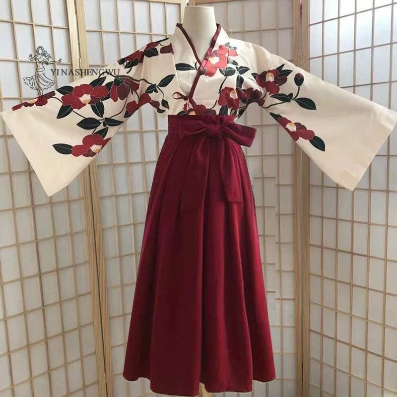 Japanese Dress Kimono Costume Woman Skirt Asian Femal Clothing Lady Yukata Haori Tops Print Kawaii Clothes Girls Party Robe Sets
Japanese Dress Kimono Costume Woman Skirt Asian Femal Clothing Lady Yukata Haori Tops Print Kawaii Clothes Girls Party Robe Sets