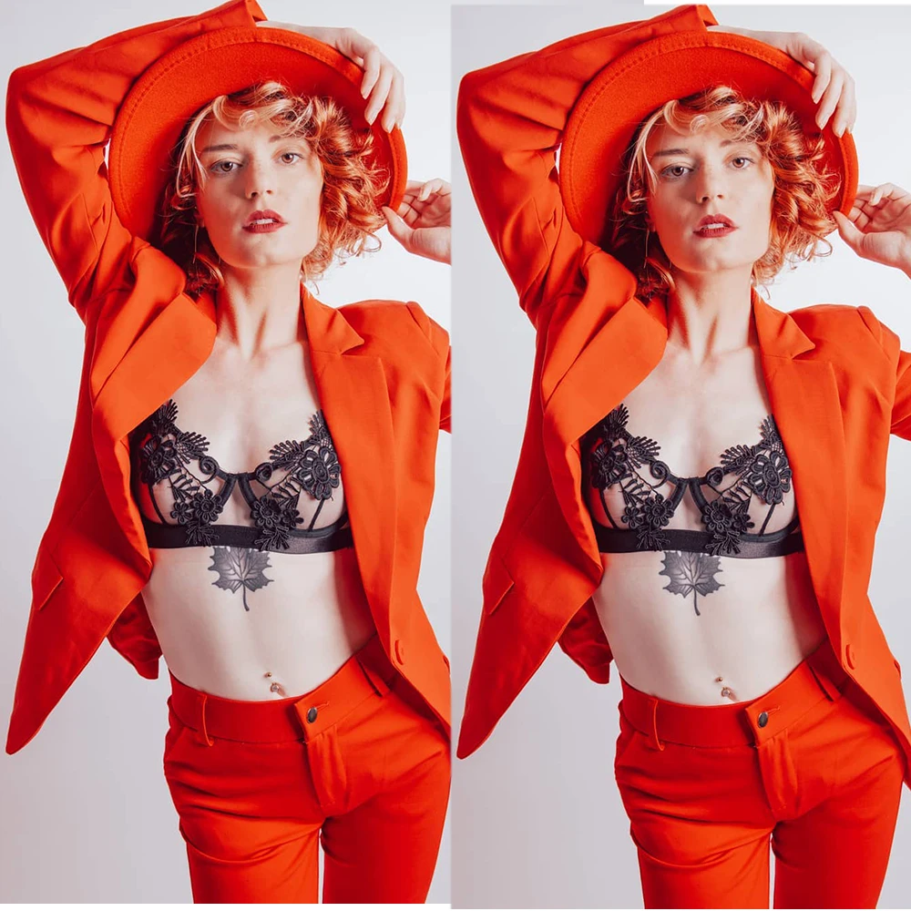 Fashion Elegant Orange Suits Sexy Notched Lapel One Button Custom Made Female Jacket Slim Fit Office Lady Photoshoot Dress
Fashion Elegant Orange Suits Sexy Notched Lapel One Button Custom Made Female Jacket Slim Fit Office Lady Photoshoot Dress