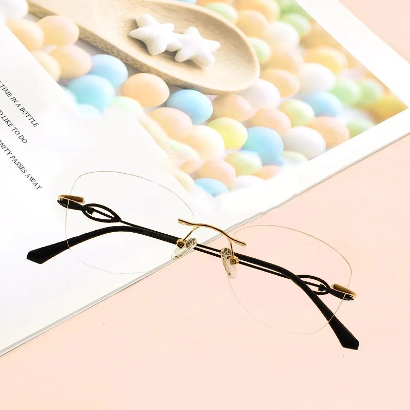 REAL Brand Diamond Trimmed Rimless Glasses Fashionable Lady Eyeglasses Prescription Optical Frame RL8652
REAL Brand Diamond Trimmed Rimless Glasses Fashionable Lady Eyeglasses Prescription Optical Frame RL8652