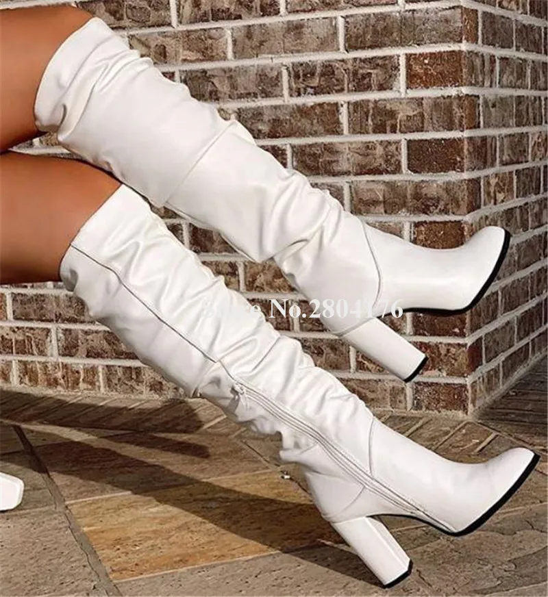 New Fashion Women Round Toe Knee High Chunky Heel Boots White Leather Slim Long Thick High Heel Boots CLub Dress Shoes
New Fashion Women Round Toe Knee High Chunky Heel Boots White Leather Slim Long Thick High Heel Boots CLub Dress Shoes