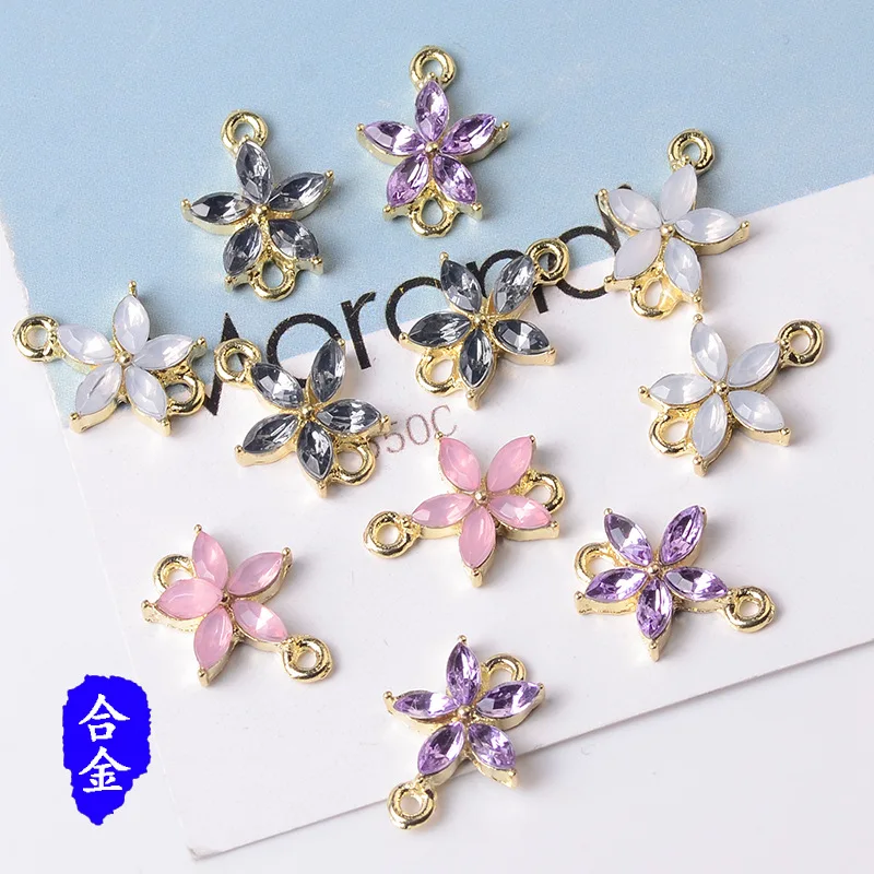10pcs 14*19mm Gold color New fashion Alloy Material Crystal Flower Connector charm for DIY Handmade Jewelry Making Wholesale
10pcs 14*19mm Gold color New fashion Alloy Material Crystal Flower Connector charm for DIY Handmade Jewelry Making Wholesale
