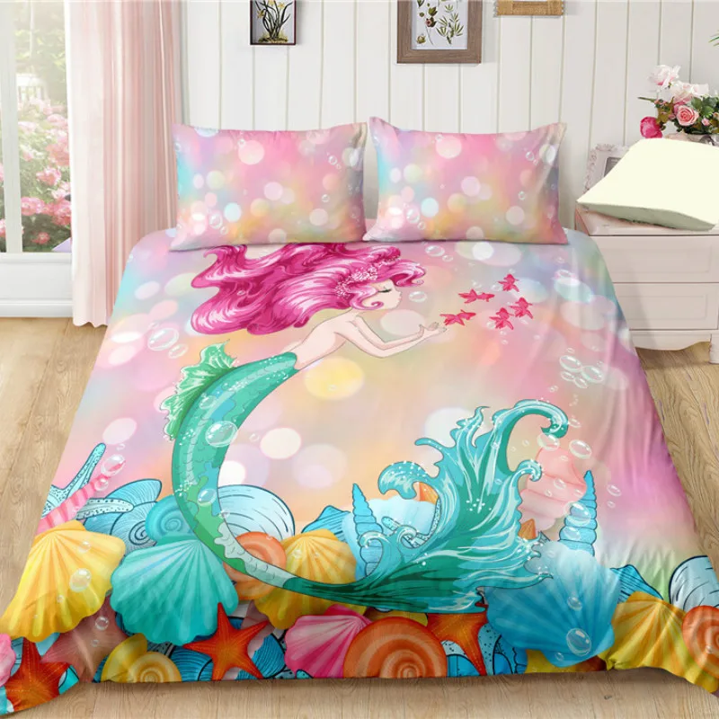 3D Ocean Mermaid Duvet Cover with Pillow Cover Bedding Set Single Double Twin Full Queen King Size Pink Bed Set
3D Ocean Mermaid Duvet Cover with Pillow Cover Bedding Set Single Double Twin Full Queen King Size Pink Bed Set