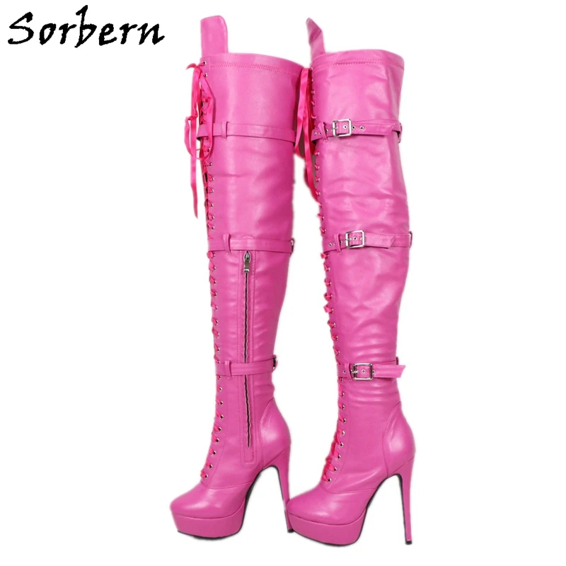 Sorbern Peach Soft Over The Knee Boots Women Mid Thigh High High Heel Shoes Platform Half Zipper Triple Straps Custom Slim Legs
Sorbern Peach Soft Over The Knee Boots Women Mid Thigh High High Heel Shoes Platform Half Zipper Triple Straps Custom Slim Legs