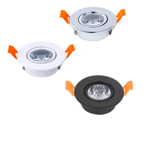 Aluminum Round LED Dimmable Ceiling Downlight 1W 3W AC90-260V DC12V Recessed LED Spot Light Led Bulb Cutout 50mm With Driver
