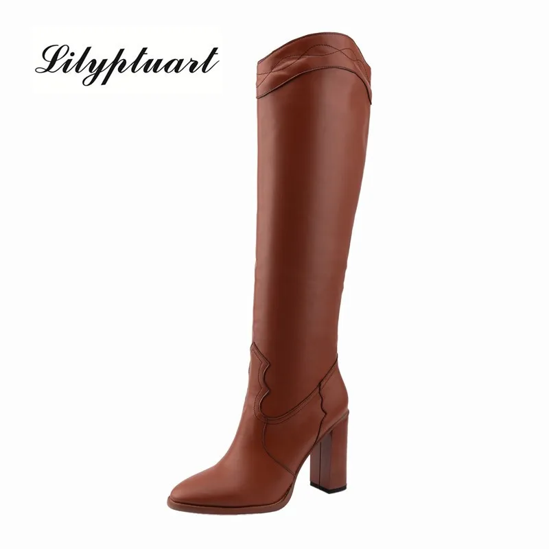 European and American style round toe knee boots super high thick heel set foot fashion boots large size thigh high boots
European and American style round toe knee boots super high thick heel set foot fashion boots large size thigh high boots