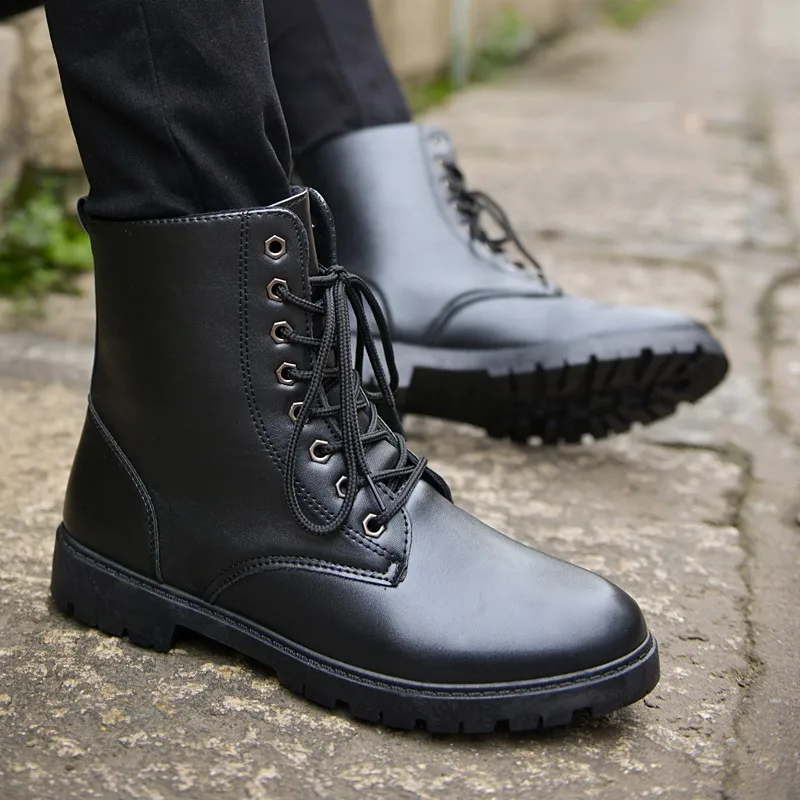Men Boots British Red High Top Mens Army Boots Korean Zipper Men's Snow Winter Boots Cowboy Boots For Men BLACK Size 39-44 639
Men Boots British Red High Top Mens Army Boots Korean Zipper Men's Snow Winter Boots Cowboy Boots For Men BLACK Size 39-44 639