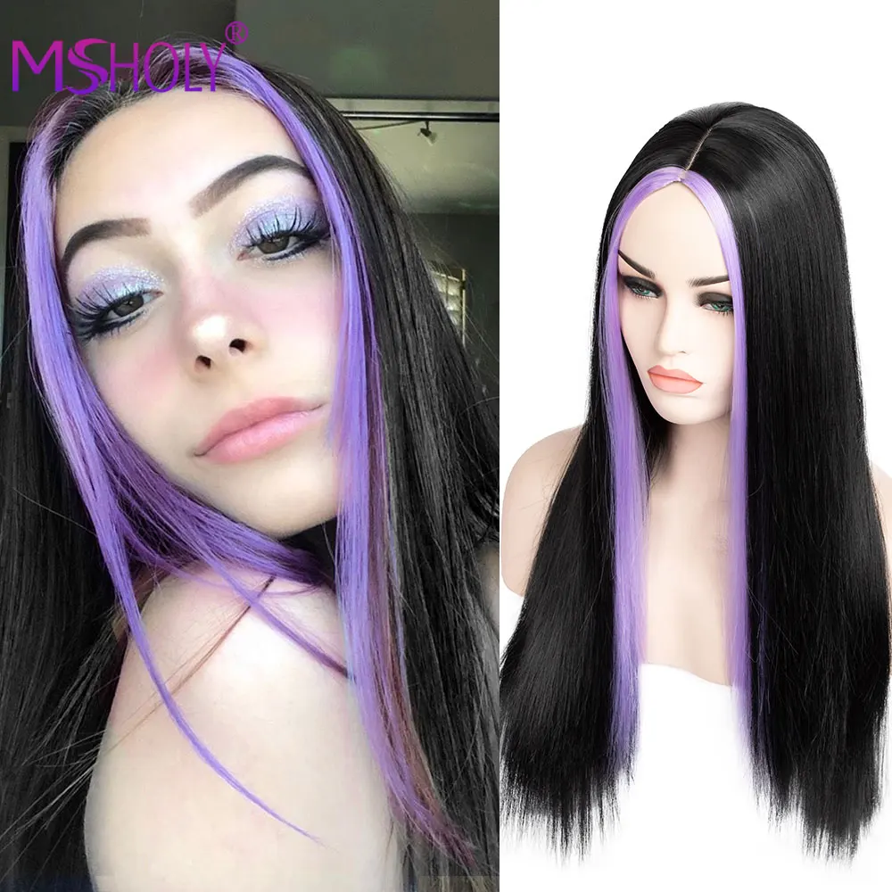 Black Long Straight Wig With Highlights Synthetic Blonde Pink Green Purple wigs For Women High Temperature Cosplay Wig Msholy
Black Long Straight Wig With Highlights Synthetic Blonde Pink Green Purple wigs For Women High Temperature Cosplay Wig Msholy