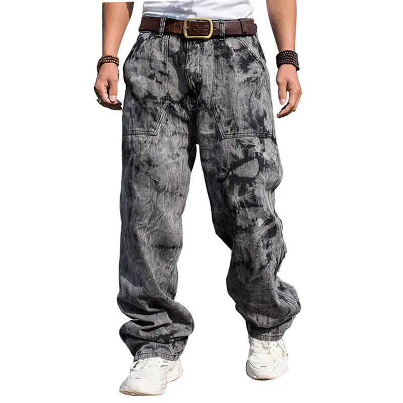 Loose Jeans Men Denim Pants Tie dye Printing Straight Casual Streetwear Hip Hop Skateboard Gray Wide Leg Trousers Large Size
Loose Jeans Men Denim Pants Tie dye Printing Straight Casual Streetwear Hip Hop Skateboard Gray Wide Leg Trousers Large Size
