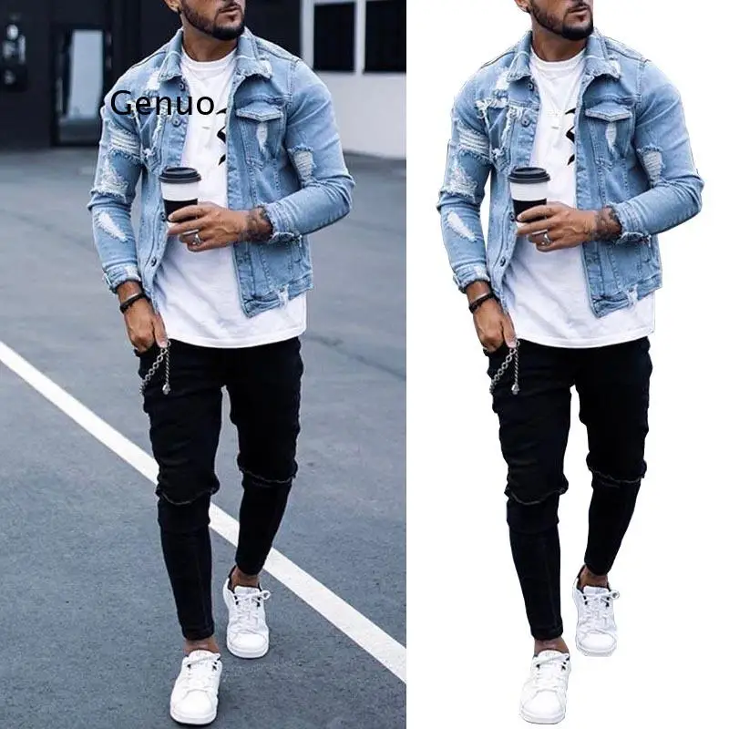 Short Denim Jacket Men Fashion Button Up Coat Streetwear Hole Ripped Jean Jacket Hip Jacket Motorcycle Jacket Men Pockets
Short Denim Jacket Men Fashion Button Up Coat Streetwear Hole Ripped Jean Jacket Hip Jacket Motorcycle Jacket Men Pockets
