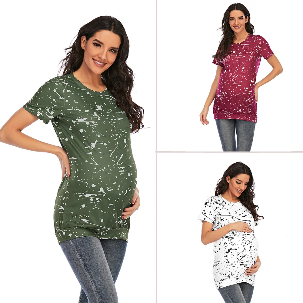 Women Maternity Pregnancy T-Shirt Tie-Dye Tops Blouse Casual Clothes Fashion Short Sleeve Color Gradient Tees
Women Maternity Pregnancy T-Shirt Tie-Dye Tops Blouse Casual Clothes Fashion Short Sleeve Color Gradient Tees